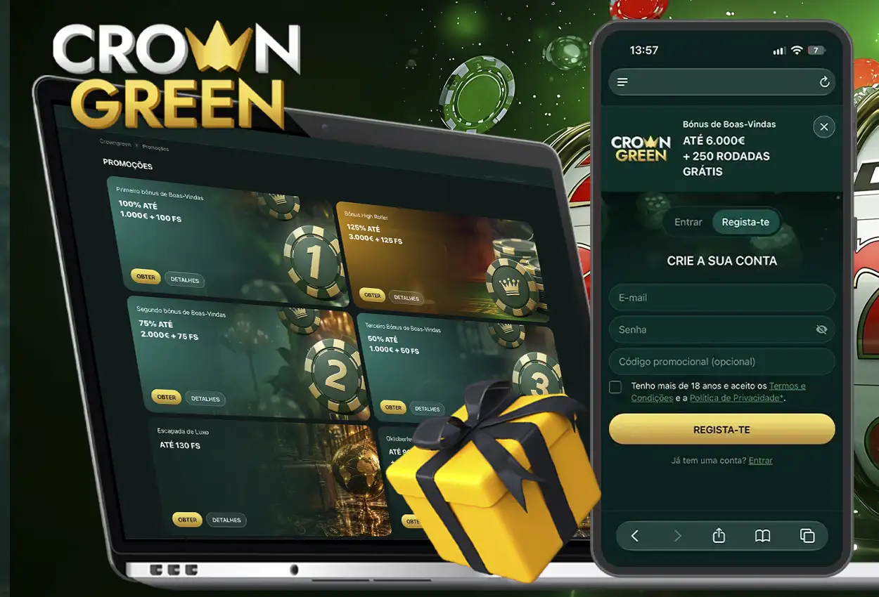 CrownGreen Promo Codes Portugal: Códigos de bónus e cupões exclusivos